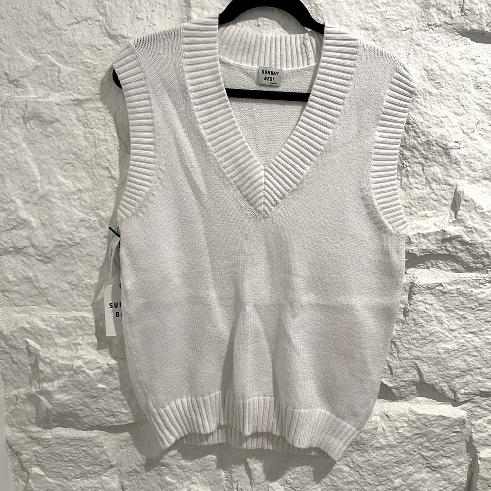 Sunday Best Ivory Knit Vest